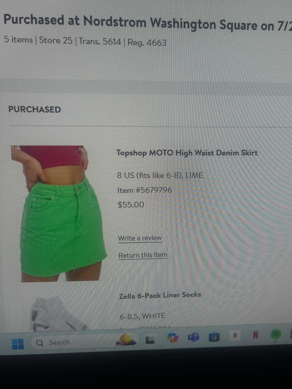 Topshop MOTO High Waist Mini Skirt in Bright Lime Green